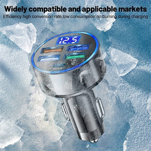 Planet Gates Black PD + QC 3.0 Fast Charging Car Phone Charger Adapter 4 Ports Usb Car Charger Type C PD Quick Charge 3.0 Car Charger