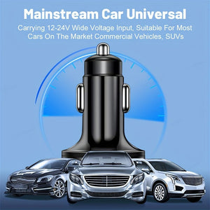 Planet Gates Black PD + QC 3.0 Fast Charging Car Phone Charger Adapter 4 Ports Usb Car Charger Type C PD Quick Charge 3.0 Car Charger