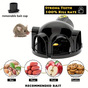 Planet Gates Black / Polypropylene (PP) Eliminate Pests Instantly With This Reusable, High Sensitivity Mouse Trap!