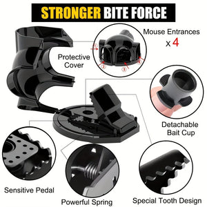 Planet Gates Black / Polypropylene (PP) Eliminate Pests Instantly With This Reusable, High Sensitivity Mouse Trap!