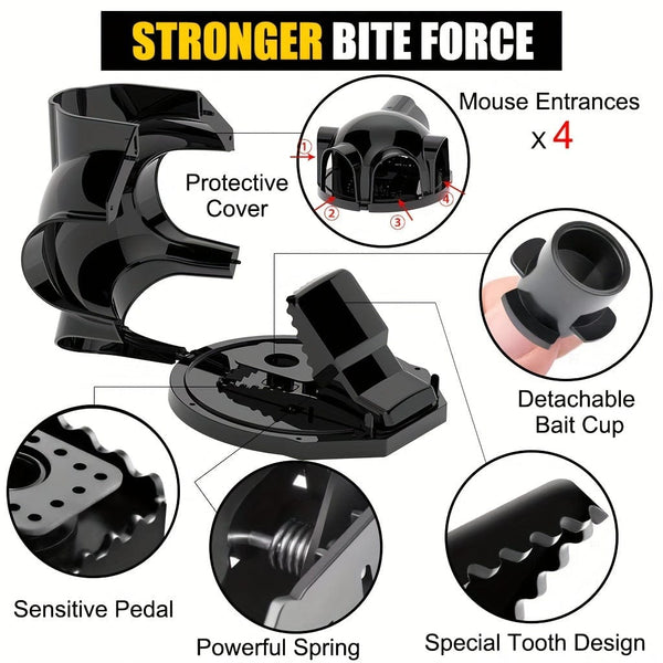 Planet Gates Black / Polypropylene (PP) Eliminate Pests Instantly With This Reusable, High Sensitivity Mouse Trap!