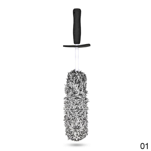 Planet Gates Black Premium Car Wheel Brush - Non-Slip Handle & Easy Cleaning for Rims & Spokes - Car Accessories