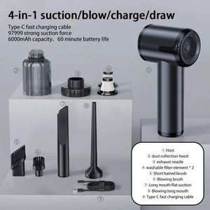 Planet Gates Black Pro 2hepa Xiaomi 5 in 1 Car Vacuum Cleaner 1990000PA Powerful Handheld Cleaning Machine for Home Appliance Car Cleaner Wireless Portable