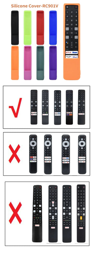 Planet Gates black Protective Silicone Case for TCL TV Remote RC901V FMRD/FMR1/FMR8 Washable Shockproof Skin-Friendly Remote Cover
