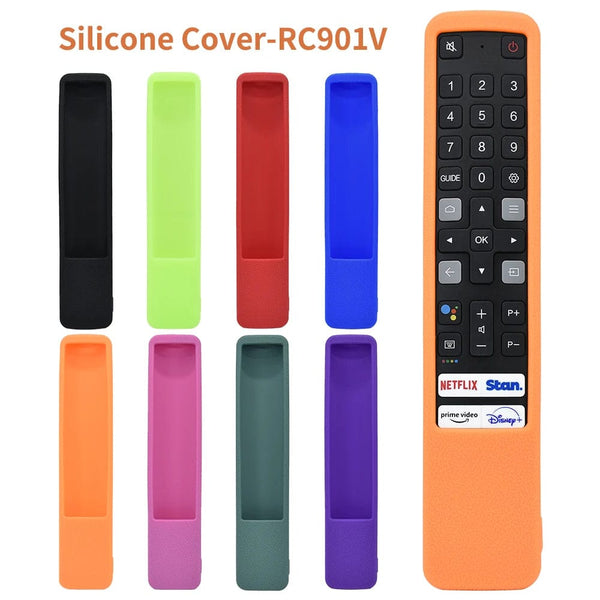 Planet Gates black Protective Silicone Case for TCL TV Remote RC901V FMRD/FMR1/FMR8 Washable Shockproof Skin-Friendly Remote Cover