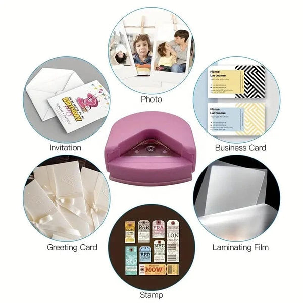 Planet Gates Black R4 Card Rounded Cutter Corner Rounder Paper Portable Hole Trimmer Angle Border Punch Photo Scrapbook Office DIY Craft HandTool