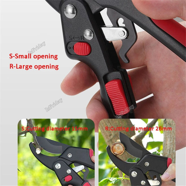 Planet Gates Black Ratchet Skip Garden Pruning Shear SK5 Steel Scissors Gardening Plant Scissor Branch Pruner Trimmer Tools dropshipping