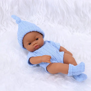 Planet Gates Black Reborn Dolls African Reborn Baby Doll 20cm Dolls Baby Reborn Baby Doll Toys Soft Touch High Quality Doll for Children Toys