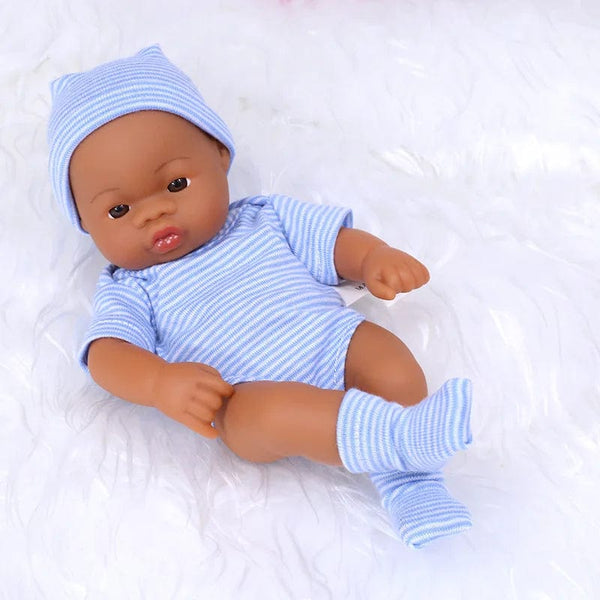 Planet Gates Black Reborn Dolls African Reborn Baby Doll 20cm Dolls Baby Reborn Baby Doll Toys Soft Touch High Quality Doll for Children Toys