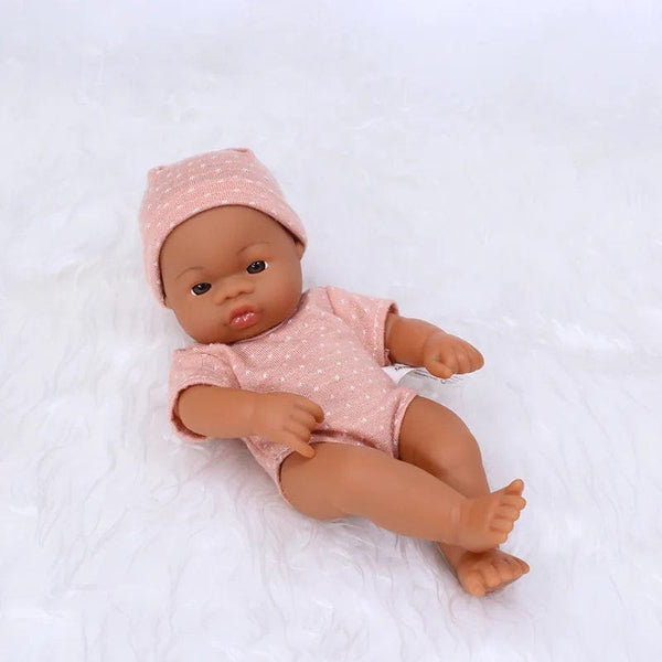 Planet Gates Black Reborn Dolls African Reborn Baby Doll 20cm Dolls Baby Reborn Baby Doll Toys Soft Touch High Quality Doll for Children Toys
