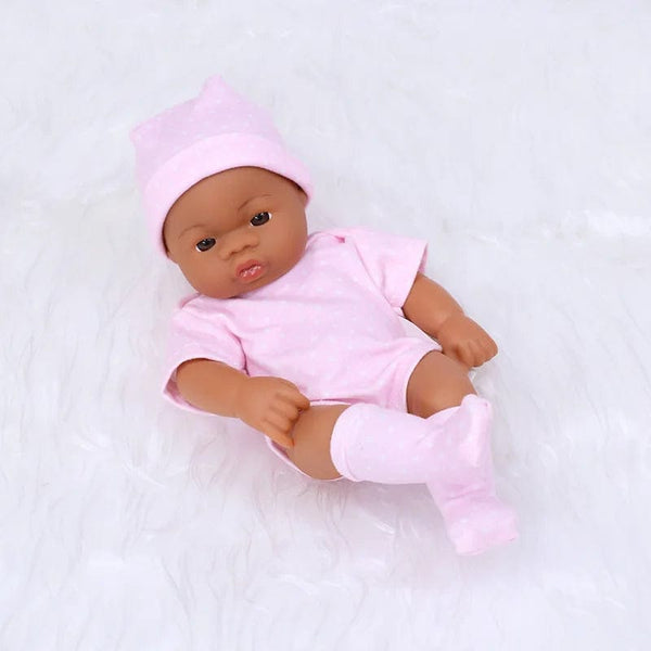 Planet Gates Black Reborn Dolls African Reborn Baby Doll 20cm Dolls Baby Reborn Baby Doll Toys Soft Touch High Quality Doll for Children Toys