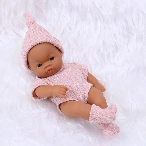 Planet Gates Black Reborn Dolls African Reborn Baby Doll 20cm Dolls Baby Reborn Baby Doll Toys Soft Touch High Quality Doll for Children Toys