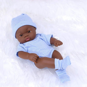 Planet Gates Black Reborn Dolls African Reborn Baby Doll 20cm Dolls Baby Reborn Baby Doll Toys Soft Touch High Quality Doll for Children Toys