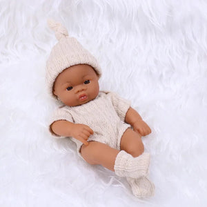 Planet Gates Black Reborn Dolls African Reborn Baby Doll 20cm Dolls Baby Reborn Baby Doll Toys Soft Touch High Quality Doll for Children Toys