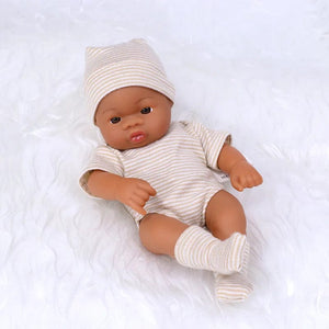 Planet Gates Black Reborn Dolls African Reborn Baby Doll 20cm Dolls Baby Reborn Baby Doll Toys Soft Touch High Quality Doll for Children Toys