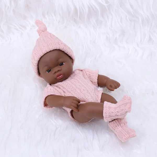 Planet Gates Black Reborn Dolls African Reborn Baby Doll 20cm Dolls Baby Reborn Baby Doll Toys Soft Touch High Quality Doll for Children Toys