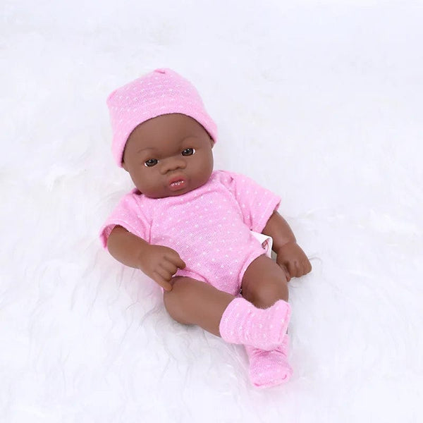 Planet Gates Black Reborn Dolls African Reborn Baby Doll 20cm Dolls Baby Reborn Baby Doll Toys Soft Touch High Quality Doll for Children Toys