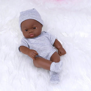 Planet Gates Black Reborn Dolls African Reborn Baby Doll 20cm Dolls Baby Reborn Baby Doll Toys Soft Touch High Quality Doll for Children Toys