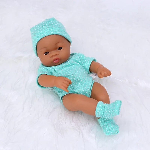Planet Gates Black Reborn Dolls African Reborn Baby Doll 20cm Dolls Baby Reborn Baby Doll Toys Soft Touch High Quality Doll for Children Toys