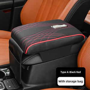 Planet Gates Black Red 1pc Car Central Control Armrest Memory Foam Armrest Heightening Pad, Lengthened Central Armrest Box Pad