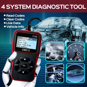 Planet Gates Black Red Automotive OBD2 Diagnose Scanner Code Reader Engine Fault Code Reader Scanner Can Diagnose Scan Tool For All OBD II Protocol Cars Since 1996, I/M Readiness, Battery Test, Read Code Erase Code Etc.