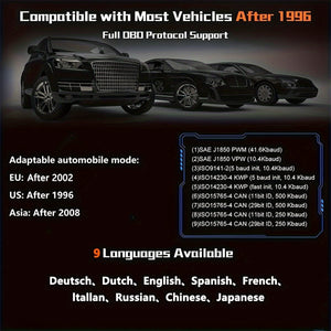 Planet Gates Black Red Car OBD2 Diagnostic Scanner Code Reader Engine Fault Code Reader Scanner Can Diagnose Scan Tool For All OBD II Protocol Cars Since 1996