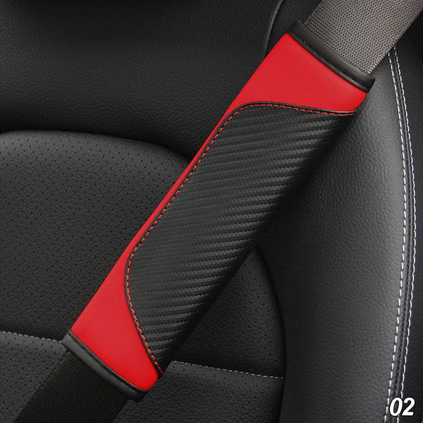 Planet Gates Black   Red Car Seat Belt Cover Carbon Fiber Faux Leather Seat Belt Pad Holder Universal Auto Seat Belt Covers Shoulder Protection Car Interior Accessories