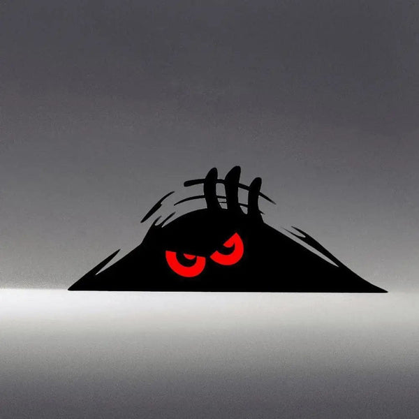 Planet Gates black red / China Peeping Door Slit Stickers Body Sticker Scratch Decal Reflective Sticker For Car Auto Headlight Decoration