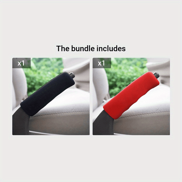 Planet Gates Black+Red Universal Hood Car Anti-Slip Hand Brake Handle Cover - Brighten Up Your Car with Colorful Silicone Accessories!