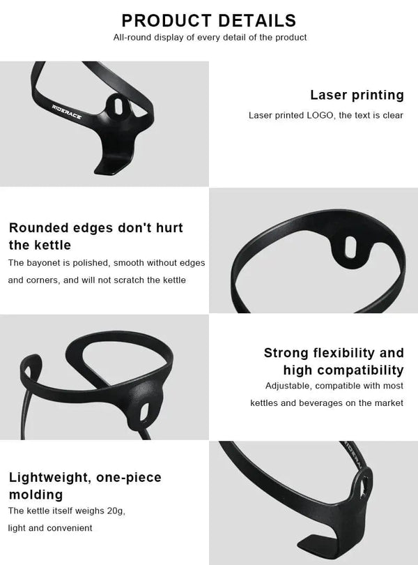 Planet Gates black RIDERACE Bicycle Bottle Holder Ultralight Aluminium Alloy MTB Mountain Road Bike Water Kettle Cage Mount Cycling Accessories