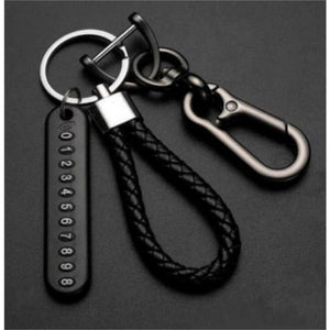 Planet Gates black rope black buckle Anti-Lost Car Key Pendant Split Rings Keychain Phone Number Card Keyring Auto Vehicle Lobster Clasp Key Chain Car Accessories