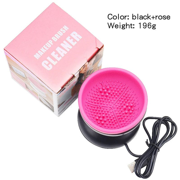 Planet Gates black rose Portable Usb Makeup Brush Cleaner Machine Silicone Electric Cosmetic Brush Clean dryer Tool Automatic Washing Spinner Gadget