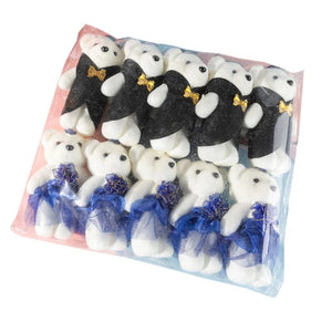 Planet Gates Black Royal Blue 10Pcs/Lot Bear Stuffed Plush Toy Mini Bear  Toy Keychain Bag Pendant Wedding Decoration Kids Birthday Party Gifts