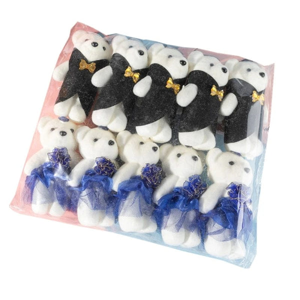 Planet Gates Black Royal Blue 10Pcs/Lot Bear Stuffed Plush Toy Mini Bear  Toy Keychain Bag Pendant Wedding Decoration Kids Birthday Party Gifts