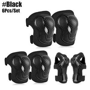 Planet Gates Black / S-for 2-7 years old GOMOREON Kids/Youth Protective Gear Set, Kids Knee Pads and Elbow Pads Wrist Guard Protector for Scooter, Skateboard, Bicycle