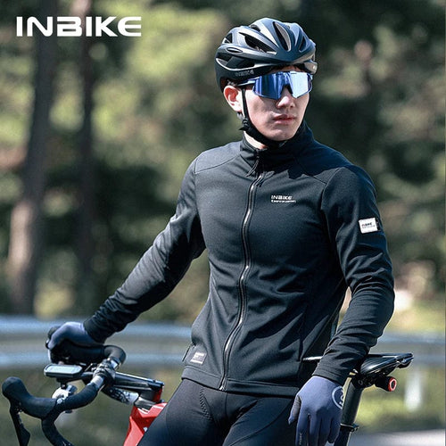 Planet Gates Black / S INBIKE Men's Winter Cycling Bike Jackets Windproof Softshell Thermal Bicycle Clothing for Men Warm Fleece Road Bike Windbreaker