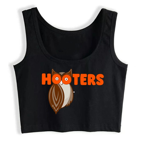 Planet Gates Black / S Spoon And Fork Cliparts Hooters Graphics Sexy Slim Crop Top Women's Funny Naughty Training Tank Tops Fashion Sports Camisole