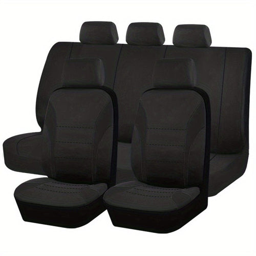Planet Gates Black Seat Covers 9pcs Set Car Cushion Auto Accessories Seat Protect Five-Seat Universal Black Gray Blue Red