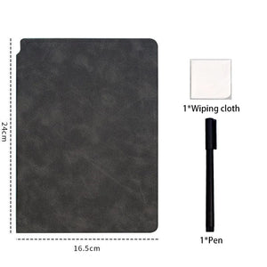 Planet Gates Black Set / A5 A5 Portable Magic Reusable Whiteboard Notebook Weekly Planner Stylish Office Notebooks Memo Whiteboard with Pen Erasing Clot