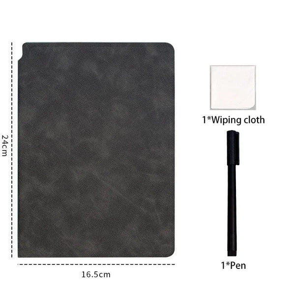 Planet Gates Black Set / A5 A5 Portable Magic Reusable Whiteboard Notebook Weekly Planner Stylish Office Notebooks Memo Whiteboard with Pen Erasing Clot