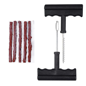 Planet Gates Black Set Complete Car & Motorcycle Tire Repair Tool Kit - Fix Punctures & Replace Tires Easily!