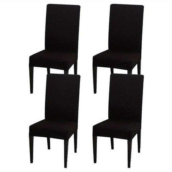 Planet Gates Black / Set  Of  4 4pcs Set/6pcs Set Milk Silk Elastic Home Kitchen Dining Chair Slipcover, Chair Cover, Furniture Protector For Wedding Office Living Room Hotel Home Decor