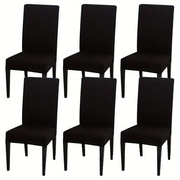 Planet Gates Black / Set  Of  6 4pcs Set/6pcs Set Milk Silk Elastic Home Kitchen Dining Chair Slipcover, Chair Cover, Furniture Protector For Wedding Office Living Room Hotel Home Decor