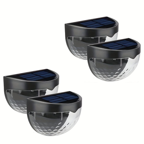 Planet Gates Black Shell Warm Light / 4 Pcs 2/4/6pcs Solar Fence Lights, Solar Deck Lights, Solar Wall Lights, Solar Wall-mounted Lights, Outdoor Waterproof Fence Deck Garden Garage Ladder Lighting
