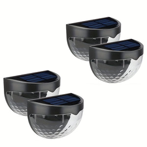 Planet Gates Black Shell Warm Light / 4 Pcs 2/4/6pcs Solar Fence Lights, Solar Deck Lights, Solar Wall Lights, Solar Wall-mounted Lights, Outdoor Waterproof Fence Deck Garden Garage Ladder Lighting
