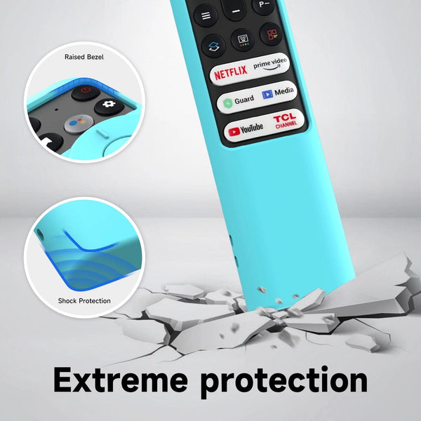 Planet Gates Black Silicon Remote Case for TCL TV Remote Control RC902V FMR1 Google Android Smart QLED Voice TV Protective Cover Environmentally