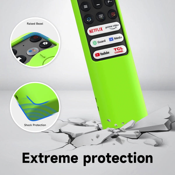 Planet Gates Black Silicon Remote Case for TCL TV Remote Control RC902V FMR1 Google Android Smart QLED Voice TV Protective Cover Environmentally