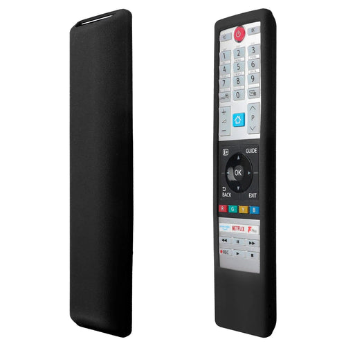 Planet Gates Black Silicone Case Fit for Toshiba Home Smart TV Remote Control CT-8541 CT-8533 CT-8528 Protective Sheath Cover Anti-Slip Protector