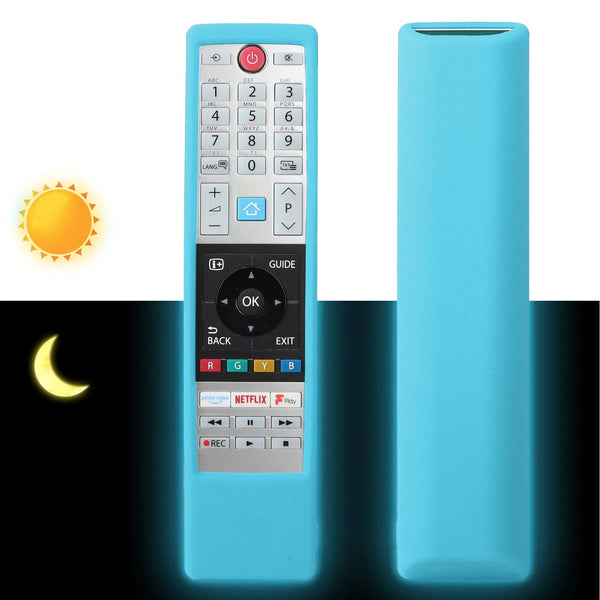 Planet Gates Black Silicone Case Fit for Toshiba Home Smart TV Remote Control CT-8541 CT-8533 CT-8528 Protective Sheath Cover Anti-Slip Protector
