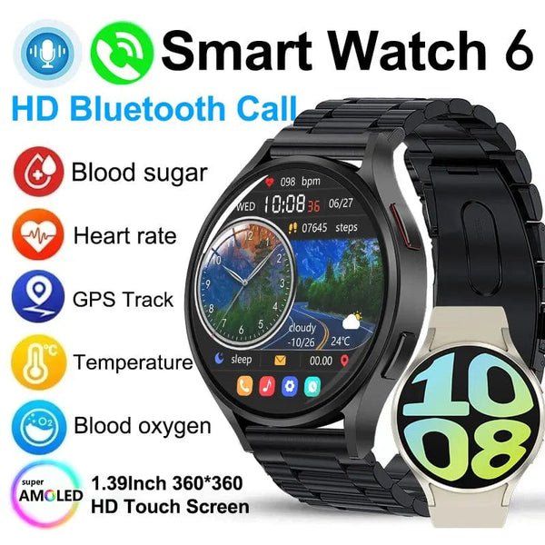 Planet Gates Black Silicone Smart Watch 1.4 inch HD Screen Smartwatch GPS track tracking Heart rate Body Temperature Smart Watch For Samsung Galaxy 2024 New